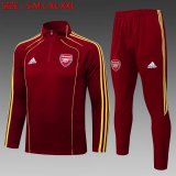 2025-2026 Arsenal club yellow red soccer uniforms with Long Trousers B2549.jpg