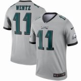 Nike Eagles #11 Carson Wentz gray NFL Jersey Inverted version