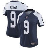 women Dallas Cowboys #9 Tony Romo Nike blue white Color Rush Limited Jersey