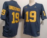 Michigan Wolverines #19 Bryce Underwood blue college football jerseys