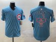 Nike Chicago Cubs Caray skyblue majestic MLB baseball jerseys Joint name-BD