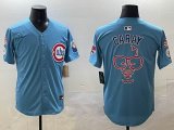 Nike Chicago Cubs Caray skyblue majestic MLB baseball jerseys Joint name-BD