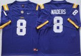LSU Tigers White #8 Malik Nabers purple college football jerseys