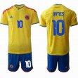 2026 World Cup Colombia team #10 JAMES yellow blue soccer uniforms home