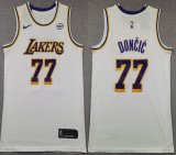 Nike Adult Los Angeles Lakers Luka Doncic #77 white NBA Basketball jerseys 01