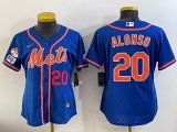 Women Nike New York Mets #20 Pete Alonso blue majestic mlb baseball jersey