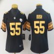 Women Nike Pittsburgh Steelers #55 Devin Bush black gold Color Rush Limited Jersey