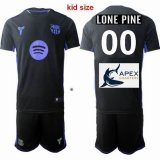 Custom Barcelona club black Kid soccer jerseys Joint name 01