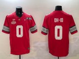 Ohio State Buckeyes #0 red college football jerseys with 2025 championship patch