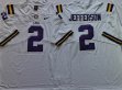 LSU Tigers Justin Jefferson #2 white Nike NCAA football Jersey