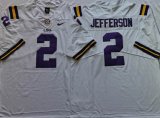 LSU Tigers Justin Jefferson #2 white Nike NCAA football Jersey