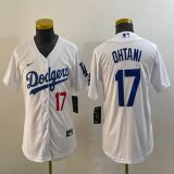 Youth Los Angeles Dodgers #17 Shohei Ohtani Nike white majestic baseball Jersey