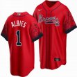 Nike Atlanta Braves #1 Ozzie Albies red new majestic baseball Jersey