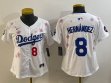 Youth 2025 Nike Los Angeles Dodgers #8 Enrique Hernandez white fashion majestic baseball jerseys Sakura plate