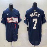Nike New York Yankees #7 Mickey Mantle Navy majestic baseball Jerseys Joint name-BD