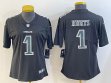 Women Nike Philadelphia Eagles #1 Jalen Hurts black Color Rush Limited Jersey 01
