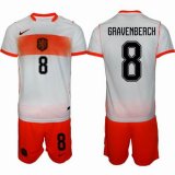 2026-2027 Netherlands team #8 GRAVENBERCH white orange soccer jerseys away