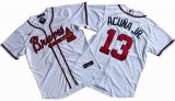 Atlanta Braves 13# Ronald Acuna Jr. Nike White Home Replica Player Name Jersey