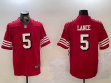 Nike San Francisco 49ers #5 Trey Lance red throwback color Rush Limited Jersey