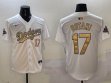 2025 Nike Los Angeles Dodgers #17 Shohei Ohtani white gold fashion majestic baseball jerseys