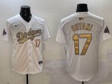 2025 Nike Los Angeles Dodgers #17 Shohei Ohtani white gold fashion majestic baseball jerseys