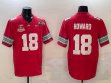 Ohio State Buckeyes #18 Will Howard red college football jerseys with 2025 championship patch