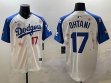 2025 Nike Los Angeles Dodgers #17 Shohei Ohtani white blue fashion majestic baseball jerseys Sakura plate
