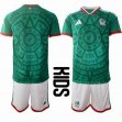 2026 World Cup Mexico team green white kid soccer jerseys home