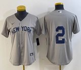 Youth Nike New York Yankees #2 Derek Jeter gray majestic baseball jerseys