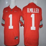 Ohio State Buckeyes #1 Braxton Miller Red Football Playoff National Championship Diamond Red Jerseys
