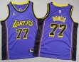 Youth Jordan Brand Los Angeles Lakers Luka Doncic #77 purple NBA Basketball jersey 01