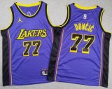 Youth Jordan Brand Los Angeles Lakers Luka Doncic #77 purple NBA Basketball jersey 01