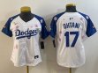 Youth 2025 Nike Los Angeles Dodgers #17 Shohei Ohtani white blue fashion majestic baseball jerseys Sakura plate 03