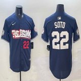 Nike New York Yankees #22 Juan Soto Navy majestic baseball Jerseys Joint name-BD