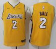 Youth Nike Lonzo Ball #2 Los Angeles Lakers yellow nba basketball Jerseys-MHD