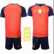 2026-2027 Spain team red navy kids soccer jerseys home Two stars