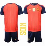 2026-2027 Spain team red navy kids soccer jerseys home Two stars
