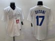 Los Angeles Dodgers #17 Shohei Ohtani white fashion Nike majestic baseball Jersey-BD