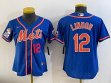 Women Nike New York Mets #12 Francisco Lindor blue majestic mlb jerseys-BD 03