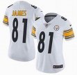 Women Pittsburgh Steelers #81 Jesse James Nike white Color Rush Limited Jersey