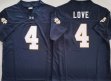 Norte Dame Fighting Irish #4 Jeremiyah Love Navy college football jerseys 01