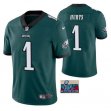 2023 super bowl Youth Nike Philadelphia Eagles #1 Jalen Hurts green Color Rush Limited Jersey