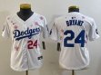 Youth Los Angeles Dodgers #24 Kobe Bryant white fashion majestic baseball jerseys Sakura plate
