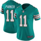 Women Dolphins #11 Devante Parker Nike green Color Rush Limited Jersey