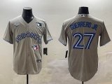 Nike Toronto Blue Jays #27 Vladimir Guerrero Jr gray Majestic baseball jerseys-BD 02