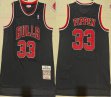 Chicago Bulls 33 Scottie Pippen black throwback basketball jerseys -XD