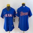 Women Nike Texas Rangers blank blue majestic baseball jerseys 02