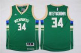 Youth Milwaukee Bucks 34# Giannis Antetokounmpo adidas green nba Jersey