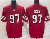 Nike 49ers #97 Nick Bosa throwback red Nike Vapor F.U.S.E. Limited Jersey 03