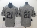 Nike Dallas Cowboys #21 Ezekiel Elliott Hemp gray Color Rush Limited Jersey